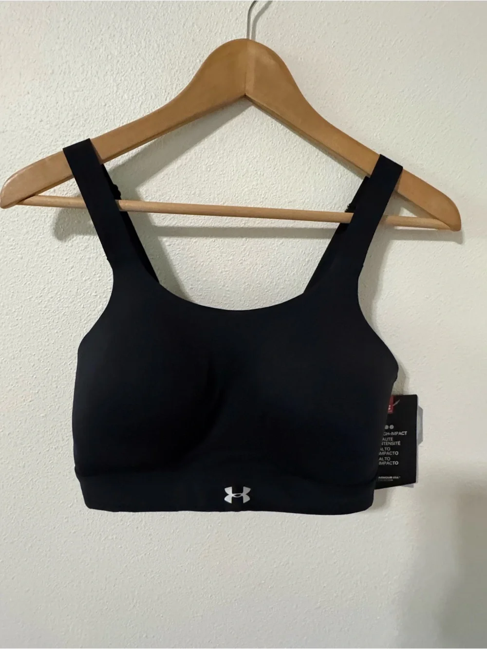 Under Armour Eclipse High Impact Bra Black Rear Hook Wireless NWT-36